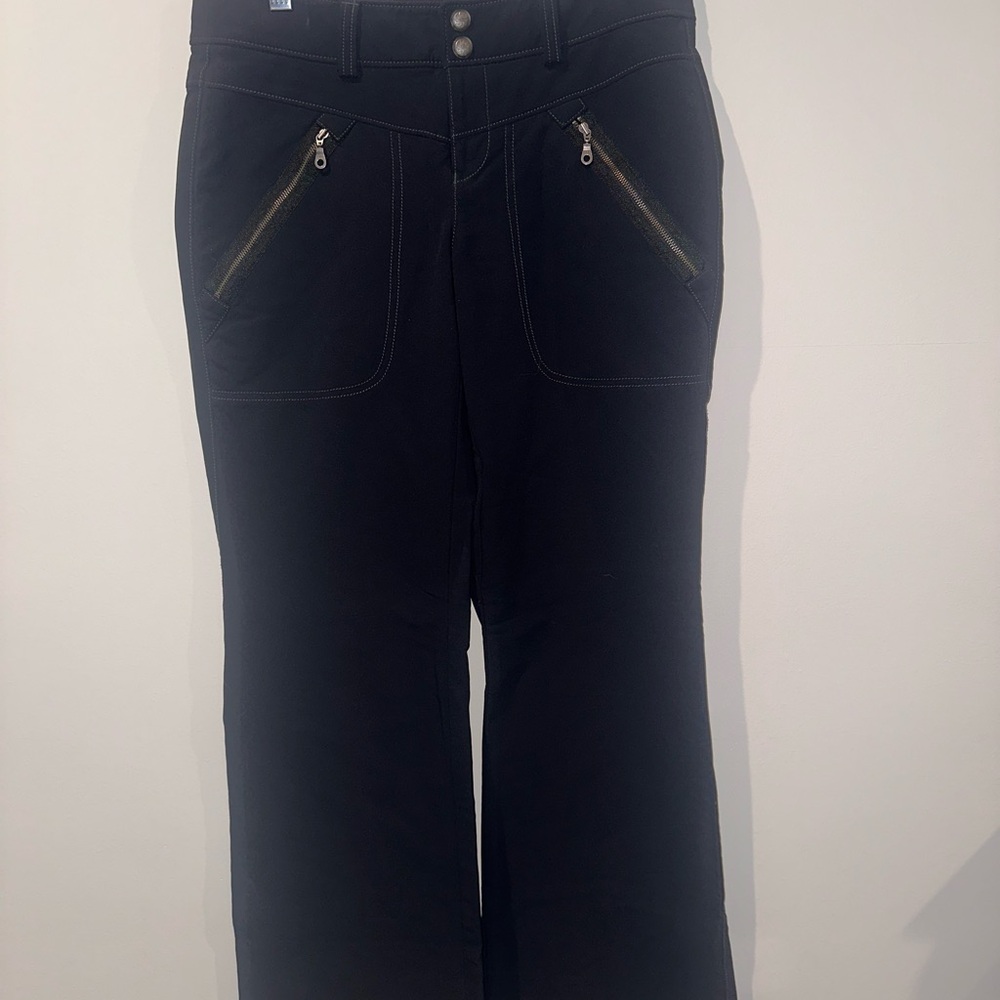 Black Flared Ski/Snow Pants with Zipper Pockets